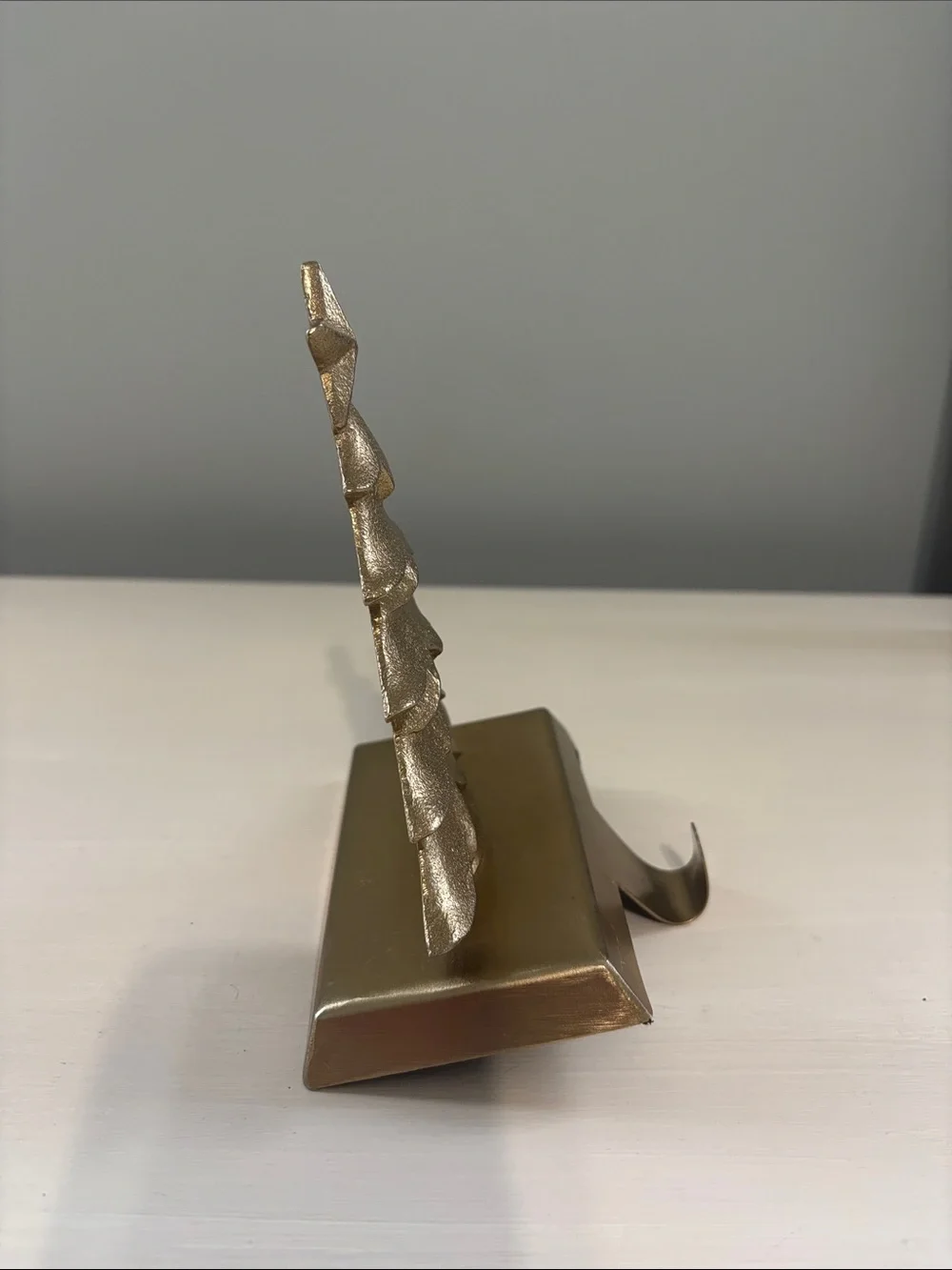 Gold Christmas Tree Stocking Holder Metal